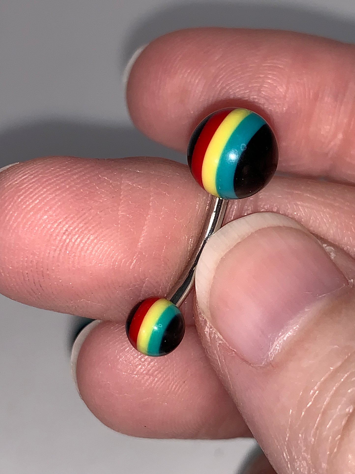 14 Gauge Rasta Belly Ring