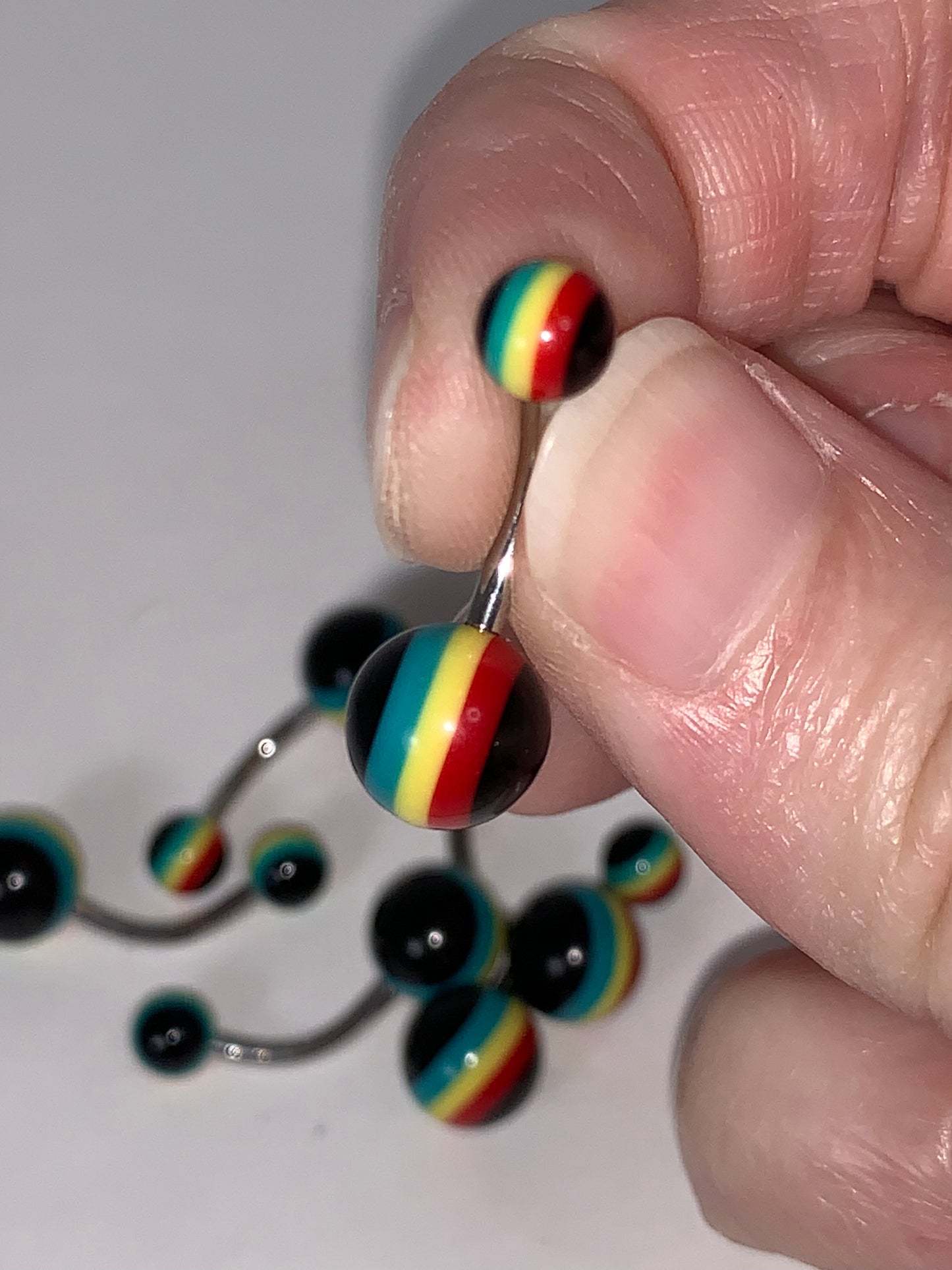 14 Gauge Rasta Belly Ring