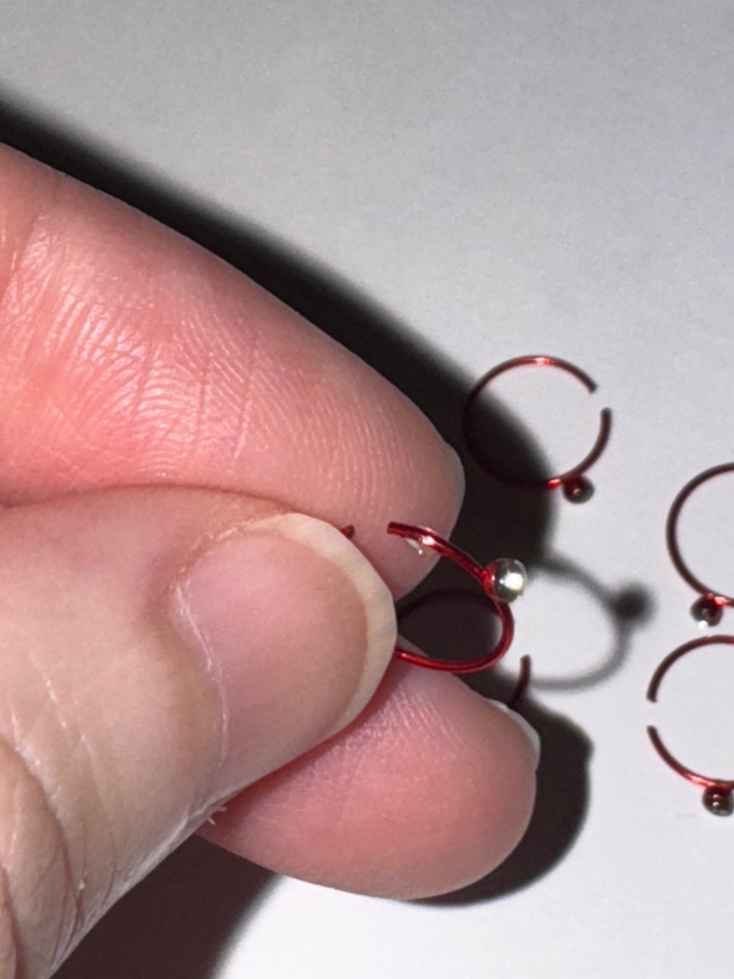 Colorful 22 Gauge Titanium Plated Hoop Nose Rings
