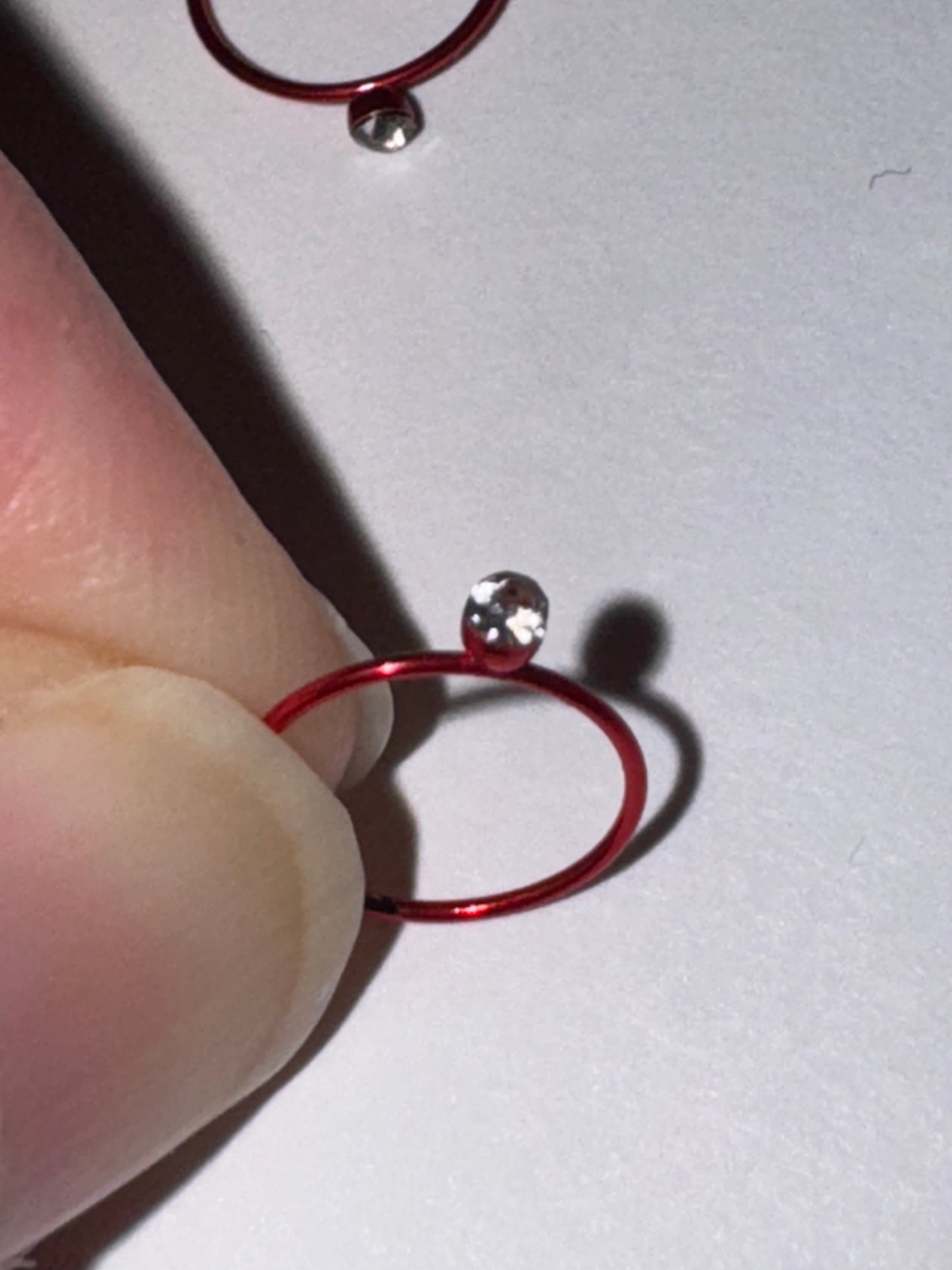 Colorful 22 Gauge Titanium Plated Hoop Nose Rings