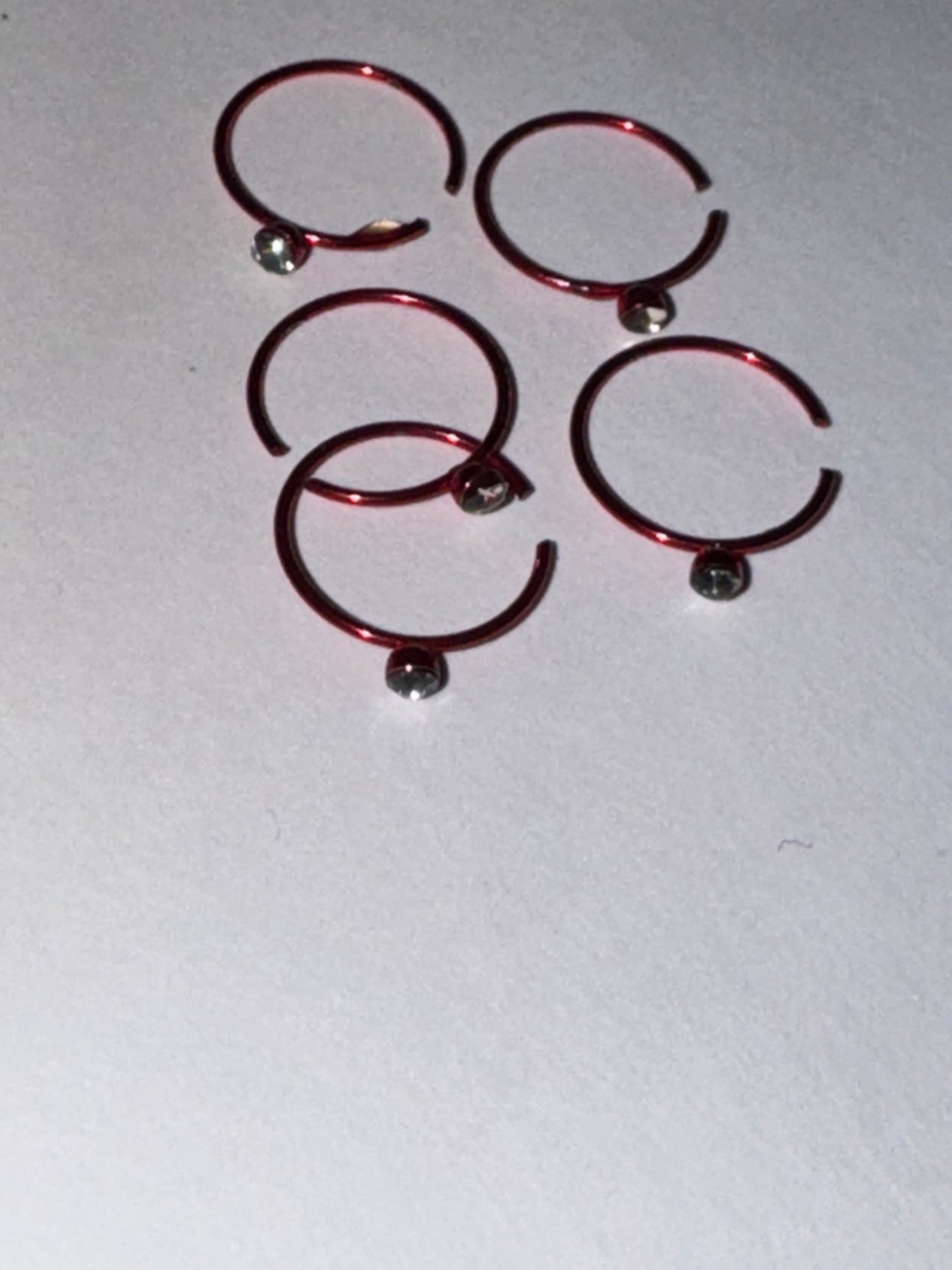 Colorful 22 Gauge Titanium Plated Hoop Nose Rings