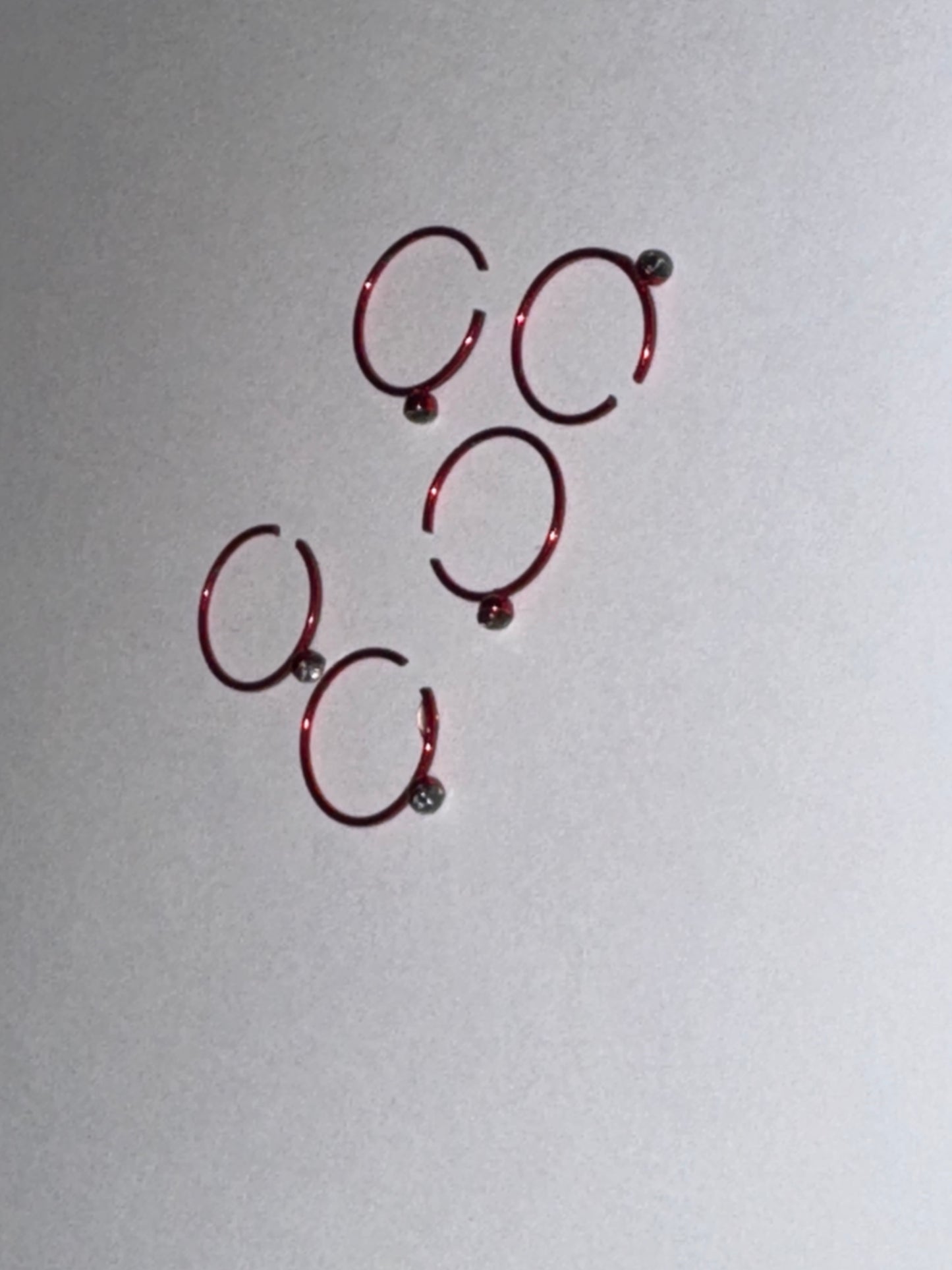 Colorful 22 Gauge Titanium Plated Hoop Nose Rings
