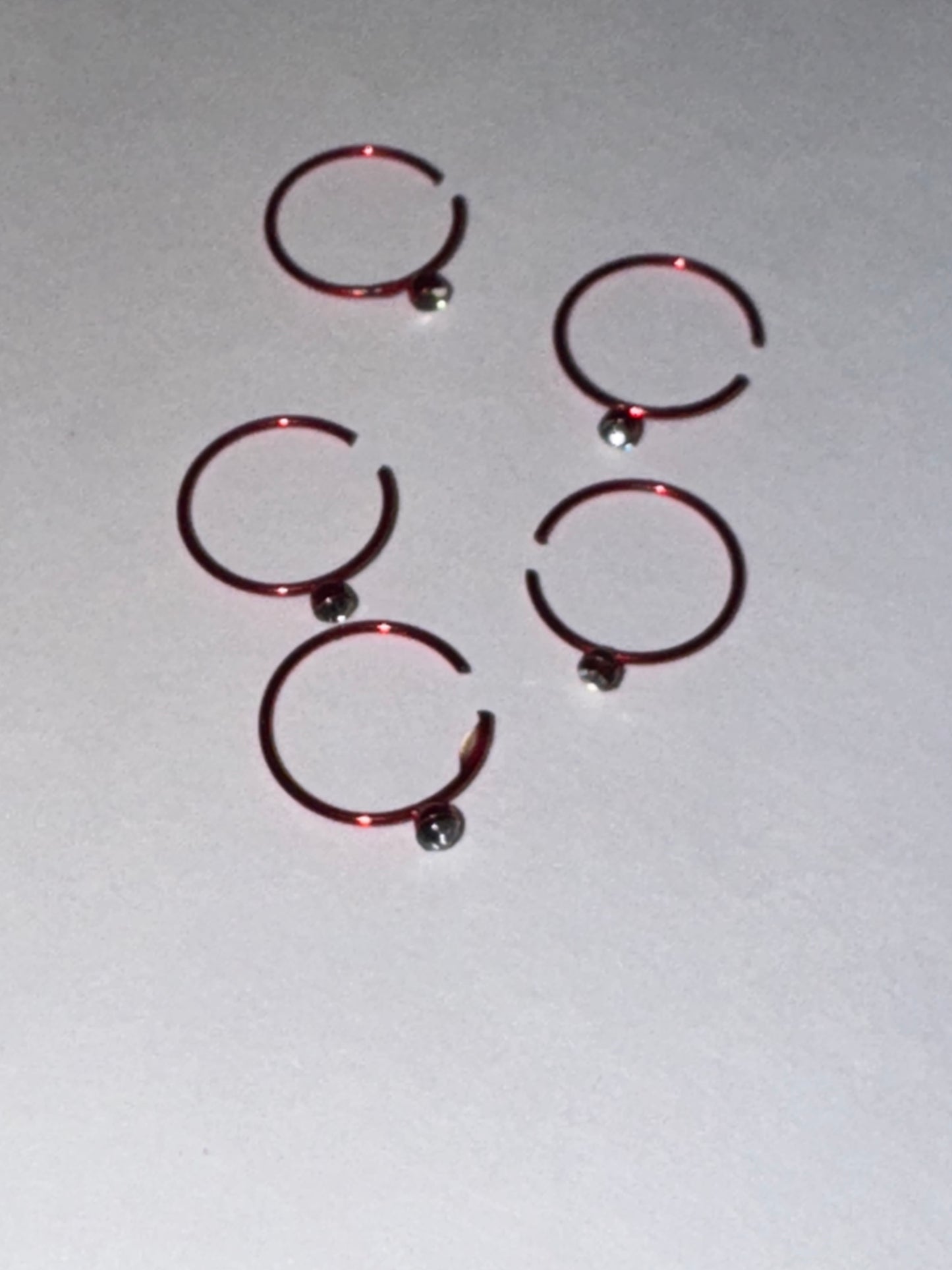 Colorful 22 Gauge Titanium Plated Hoop Nose Rings