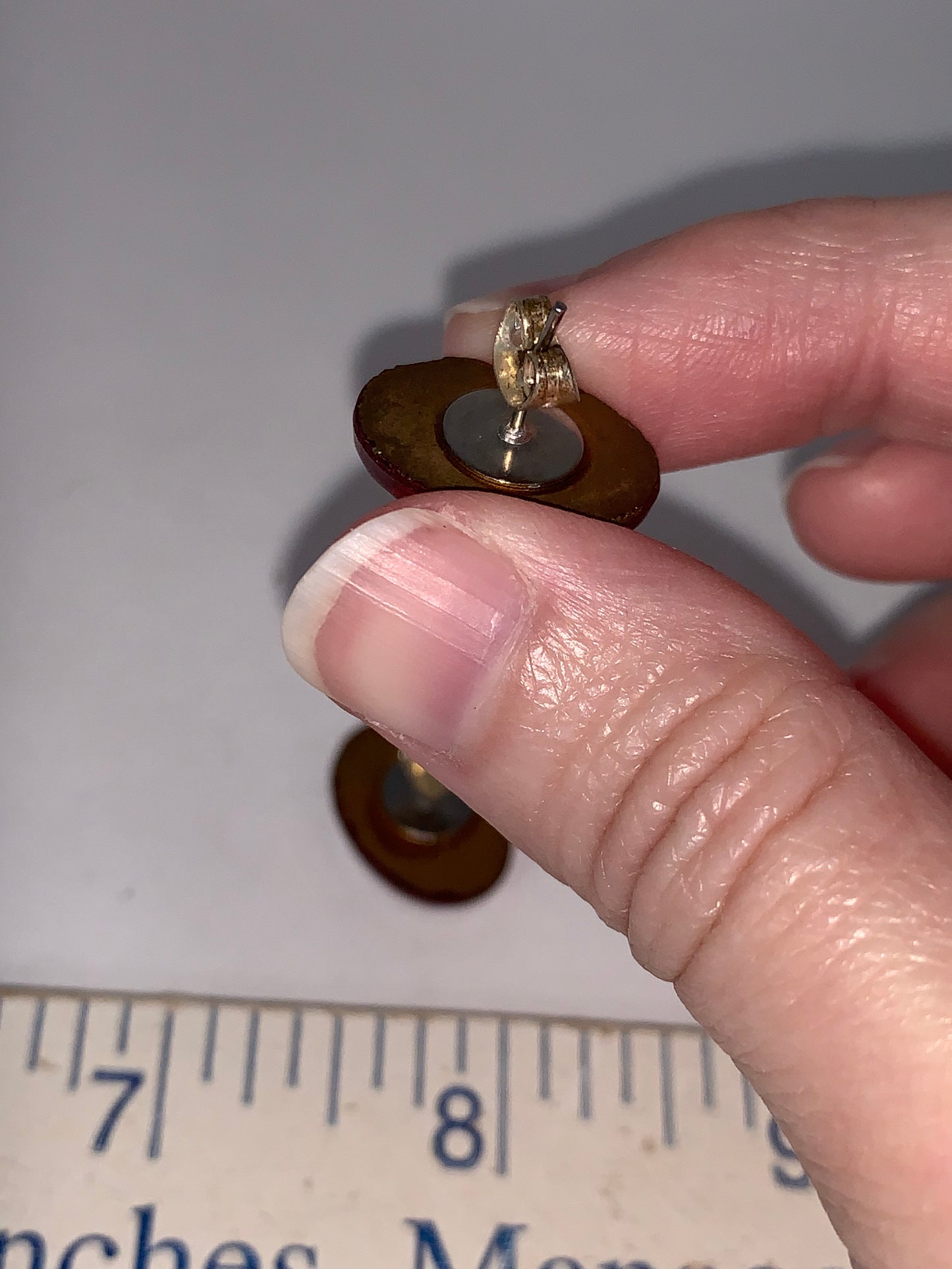 Oval Red Costume Post Earrings