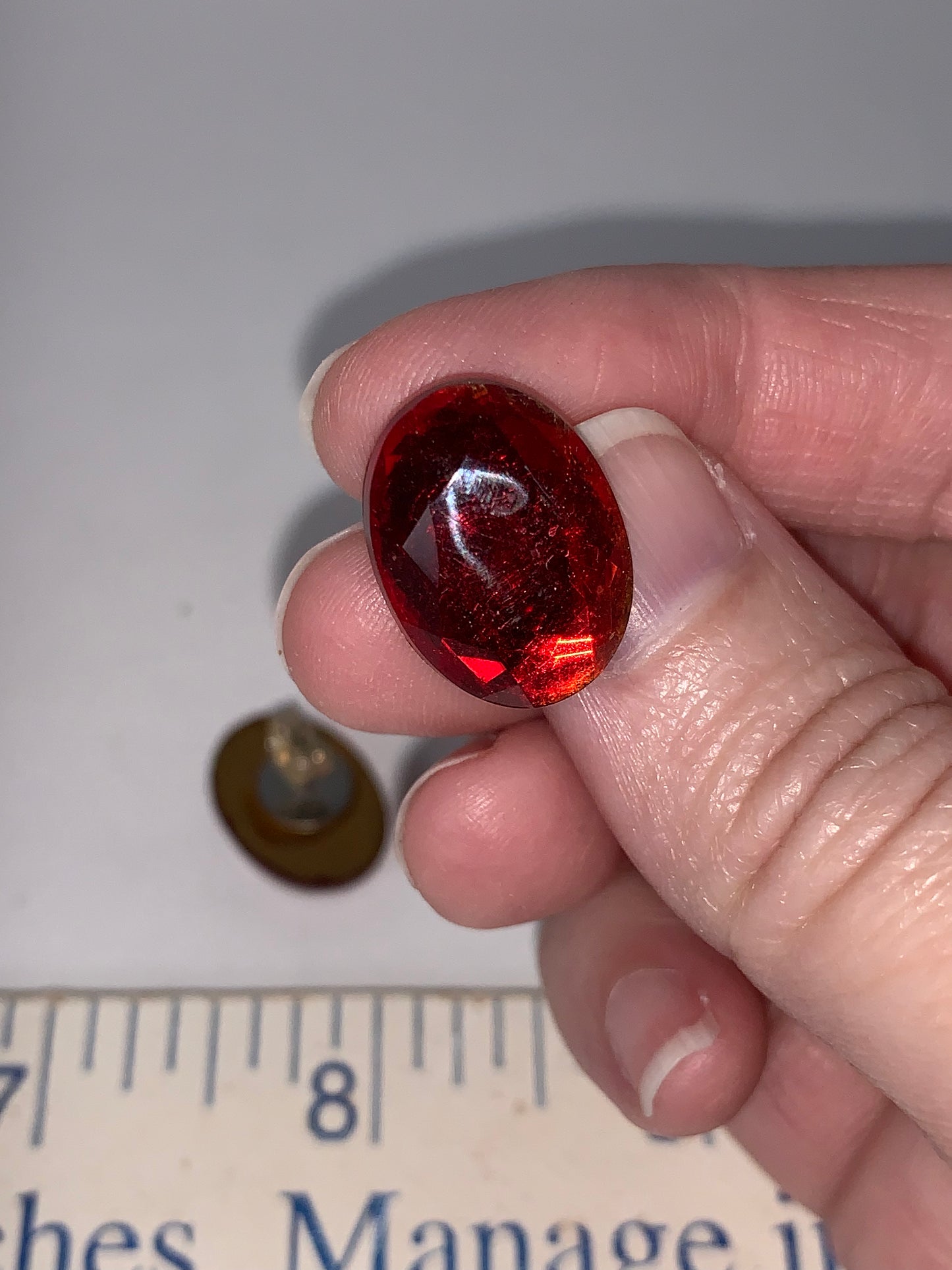 Oval Red Costume Post Earrings