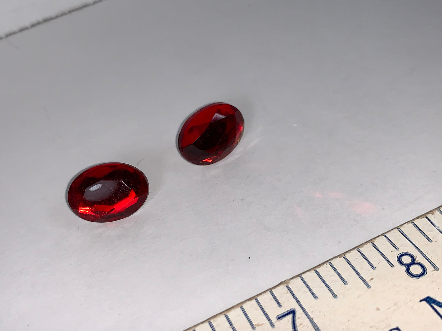 Oval Red Costume Post Earrings