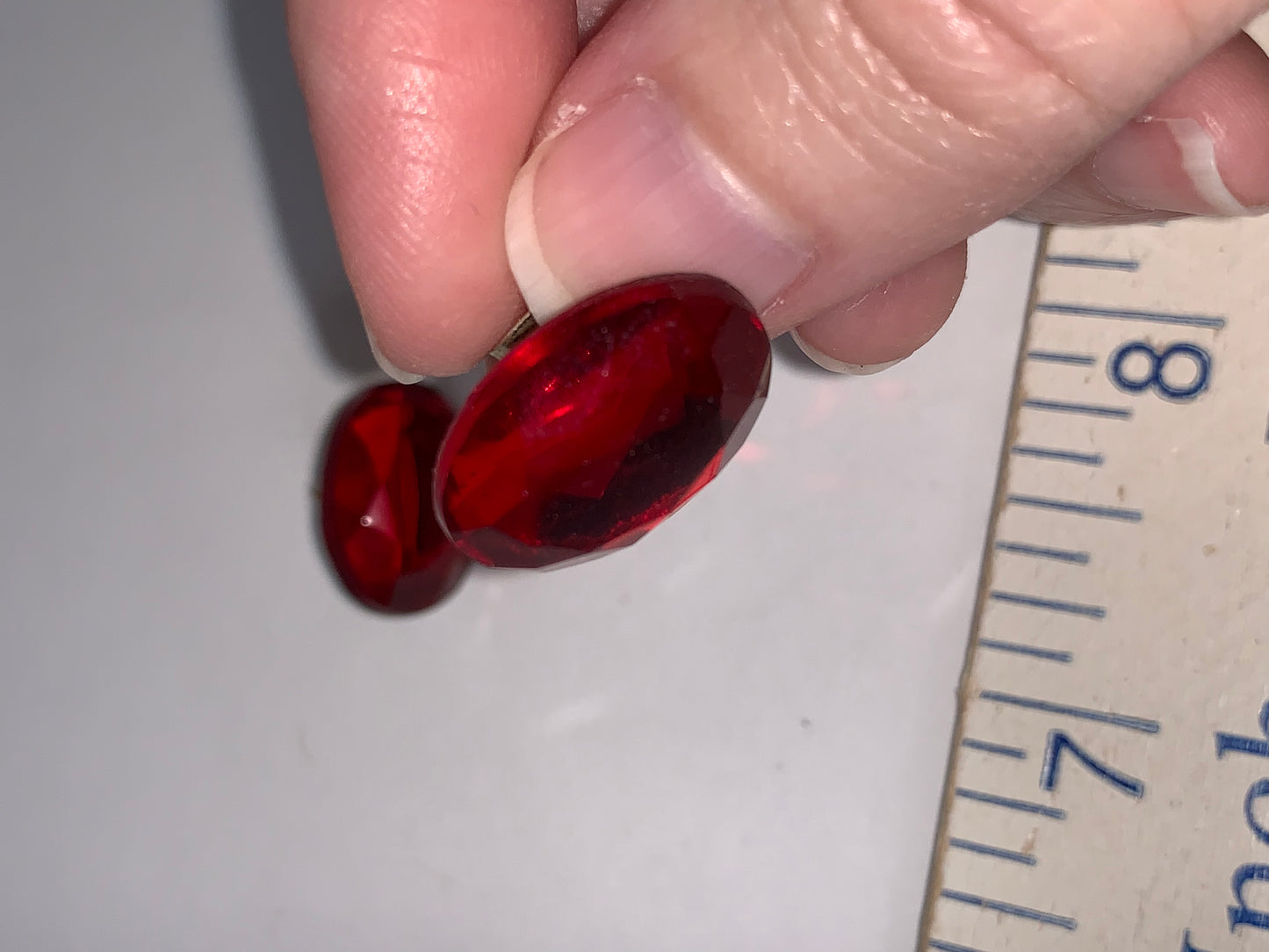 Oval Red Costume Post Earrings