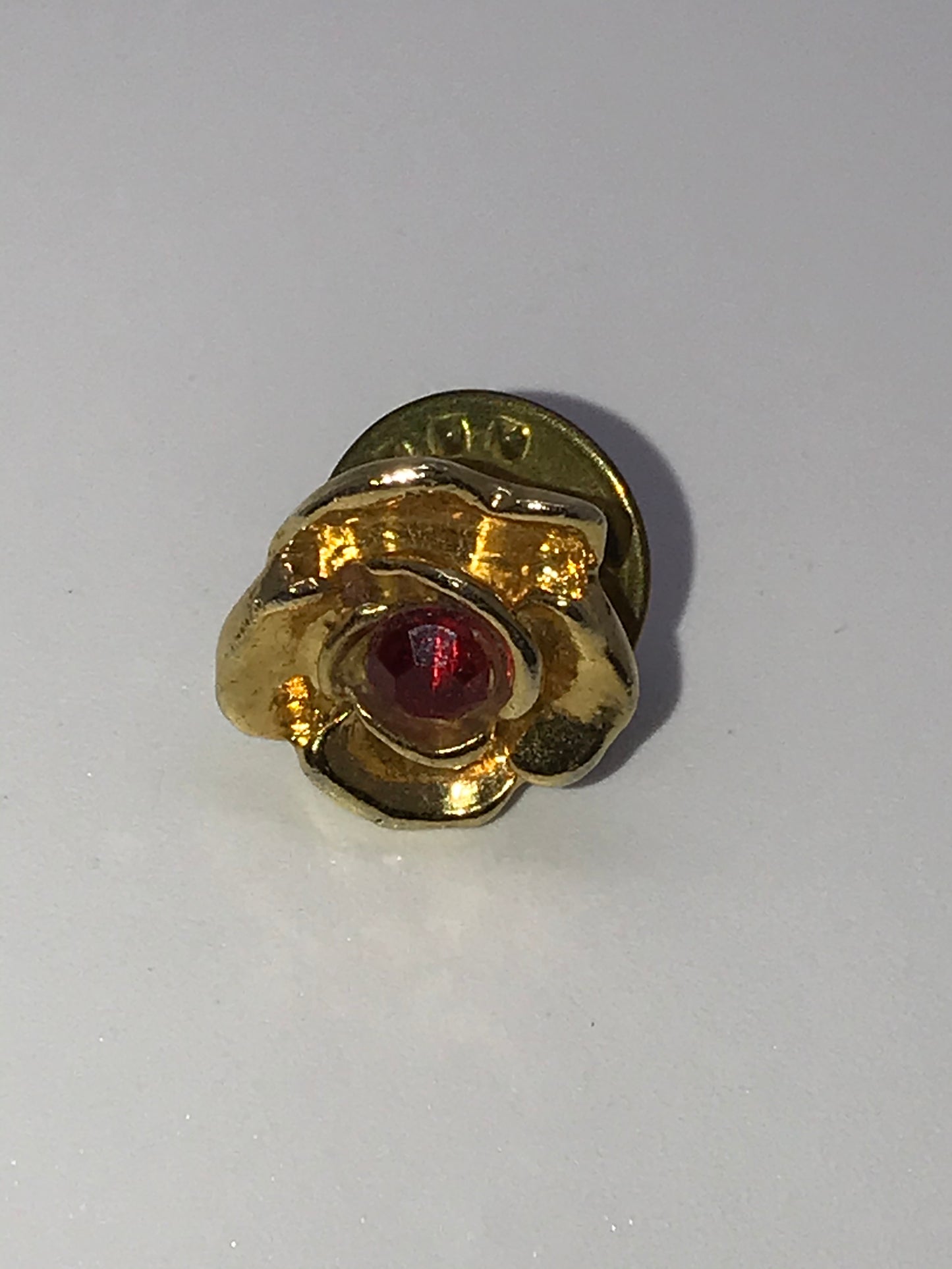 Gold and Red Flower Pin