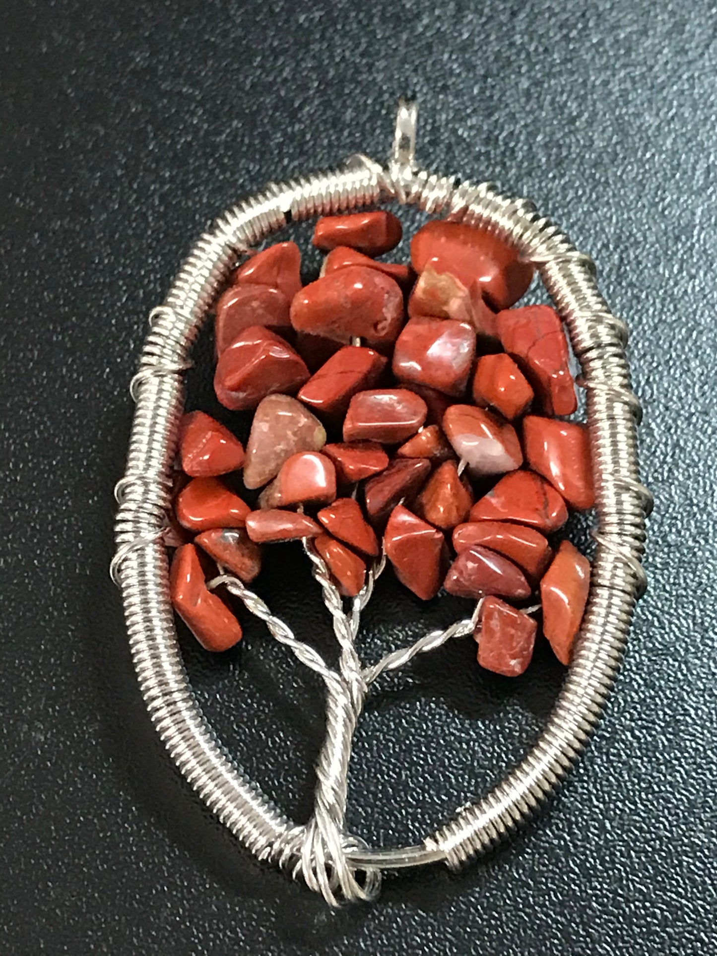 2 1/8" Red Jasper Tree of Life Pendant