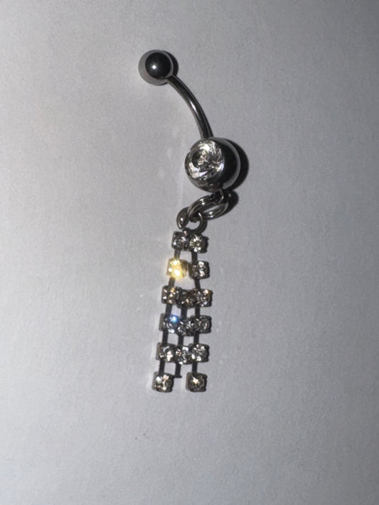 Rhinestone Dangle Belly Ring
