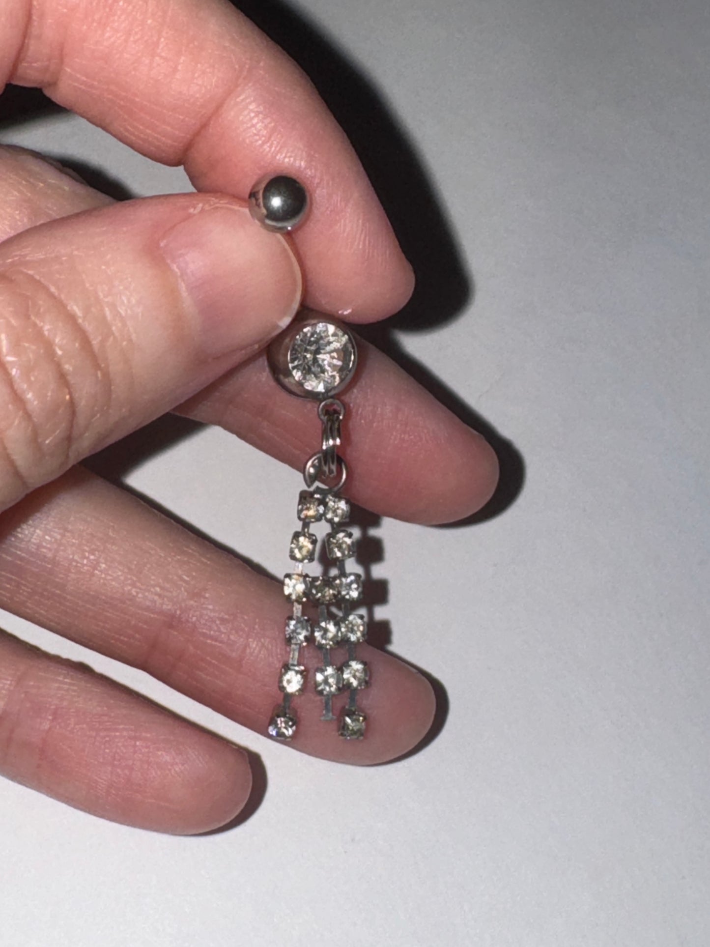Rhinestone Dangle Belly Ring
