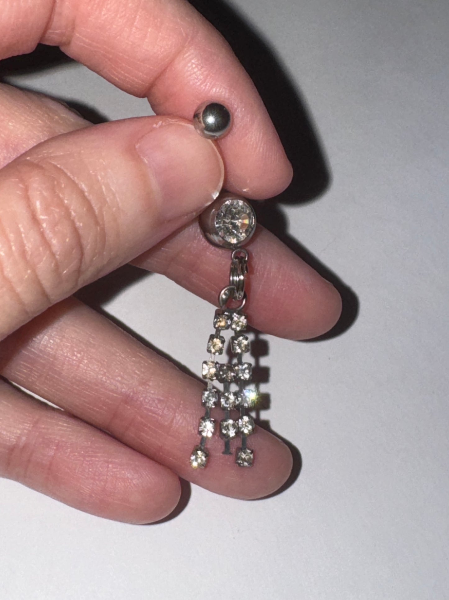 Rhinestone Dangle Belly Ring
