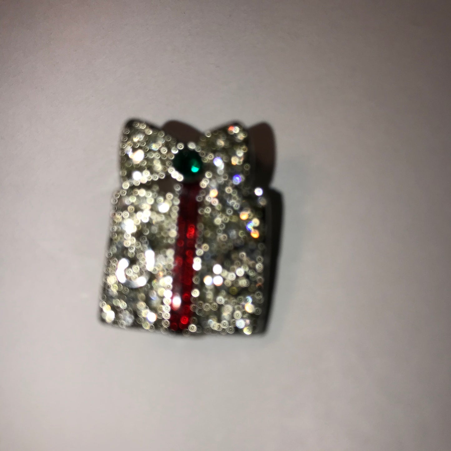 Rhinestone Christmas Gift Pin