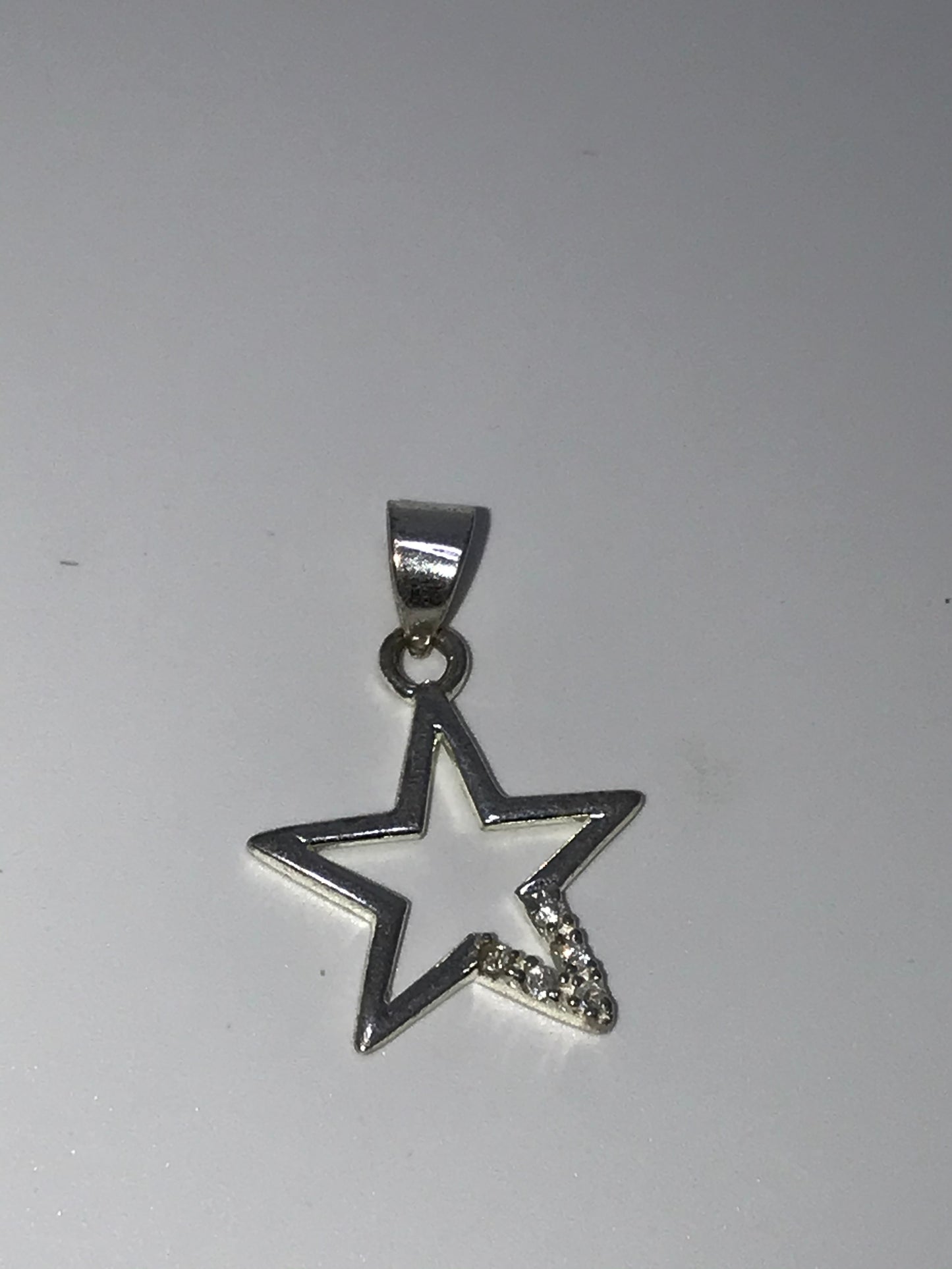 Silver Star And Cz Pendant