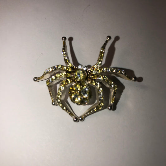 Vintage Liz Claiborne Rhinestone Spider Pin