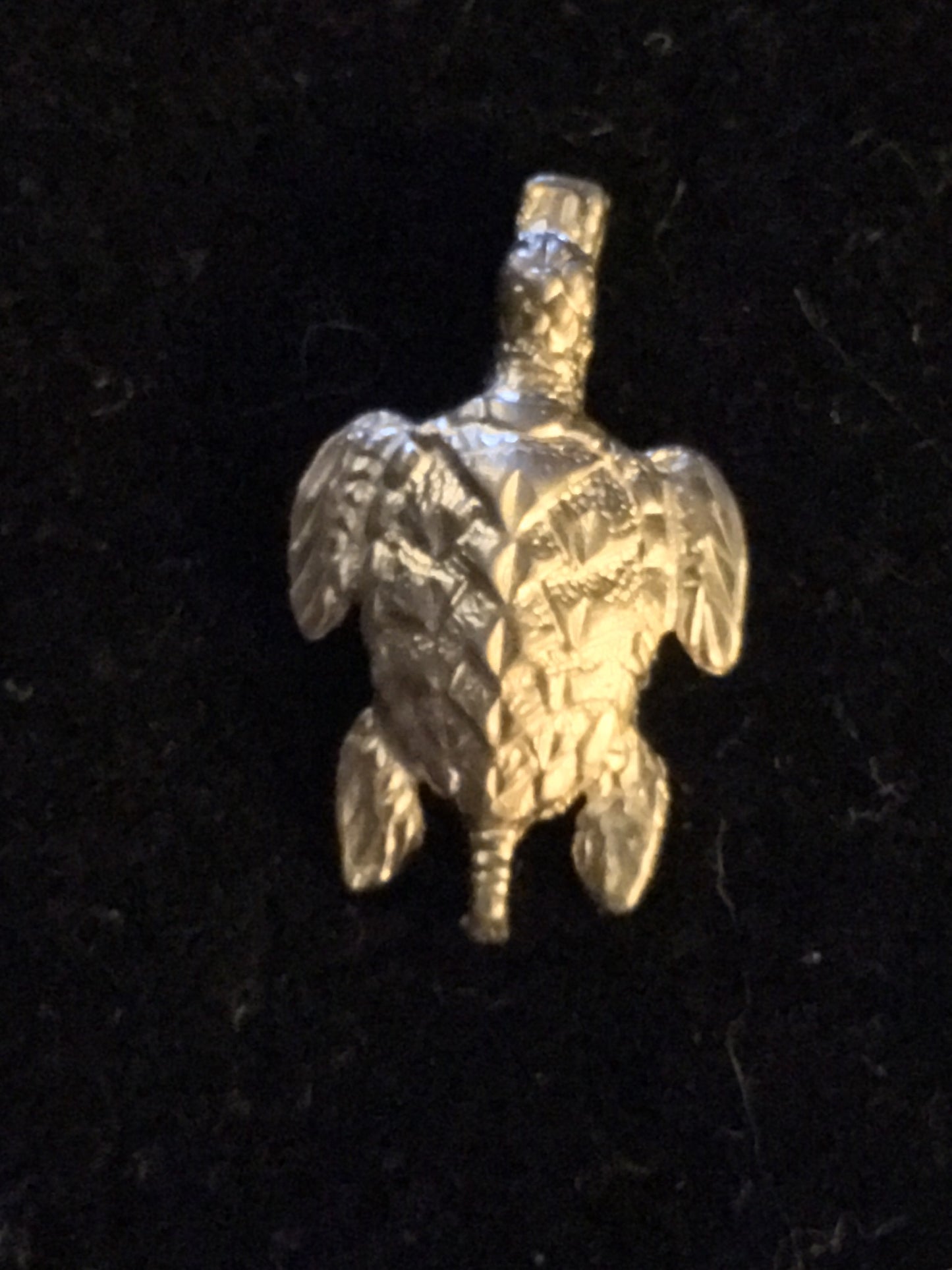 Unfinished Sea Turtle Pendant in Sterling Silver