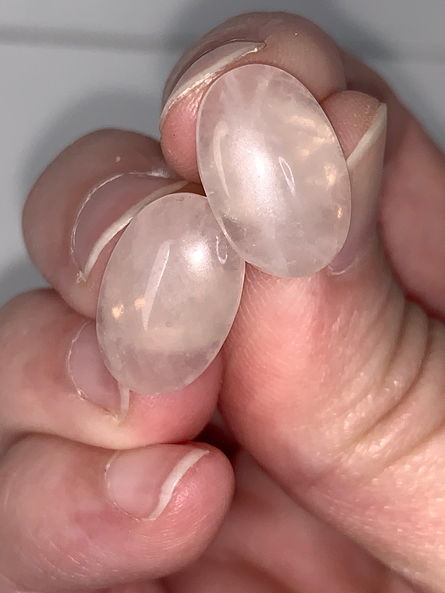15 by 10 mm Oval Rose Quartz Post Earrings
