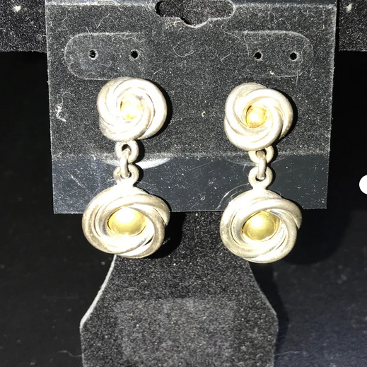 Vintage Sterling Silver Round Post Earrings