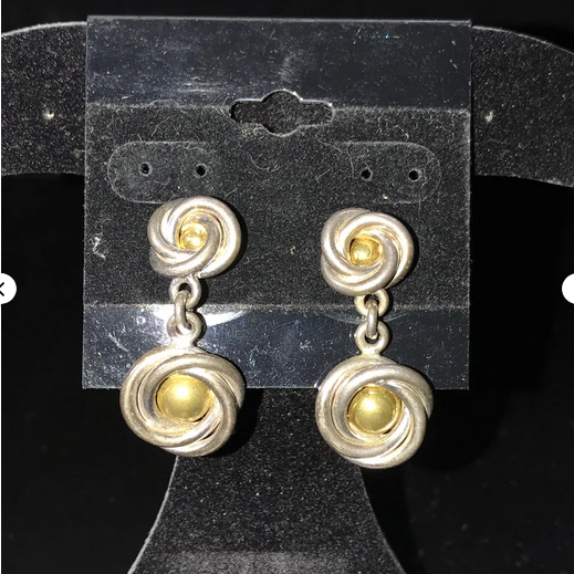 Vintage Sterling Silver Round Post Earrings