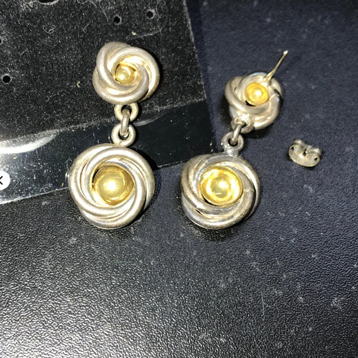 Vintage Sterling Silver Round Post Earrings