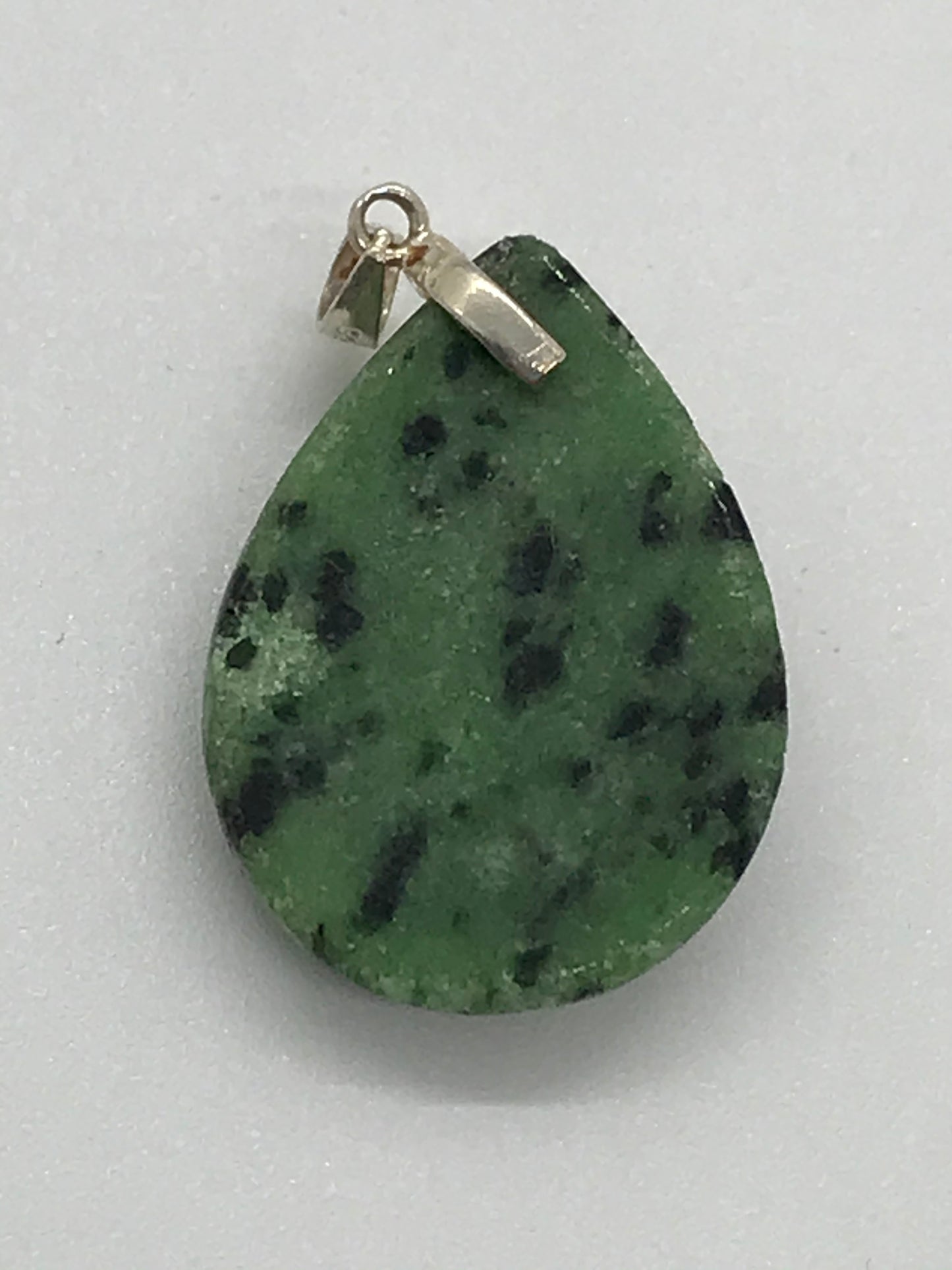 Ruby in Zoisite Pendant with Leaf Bail