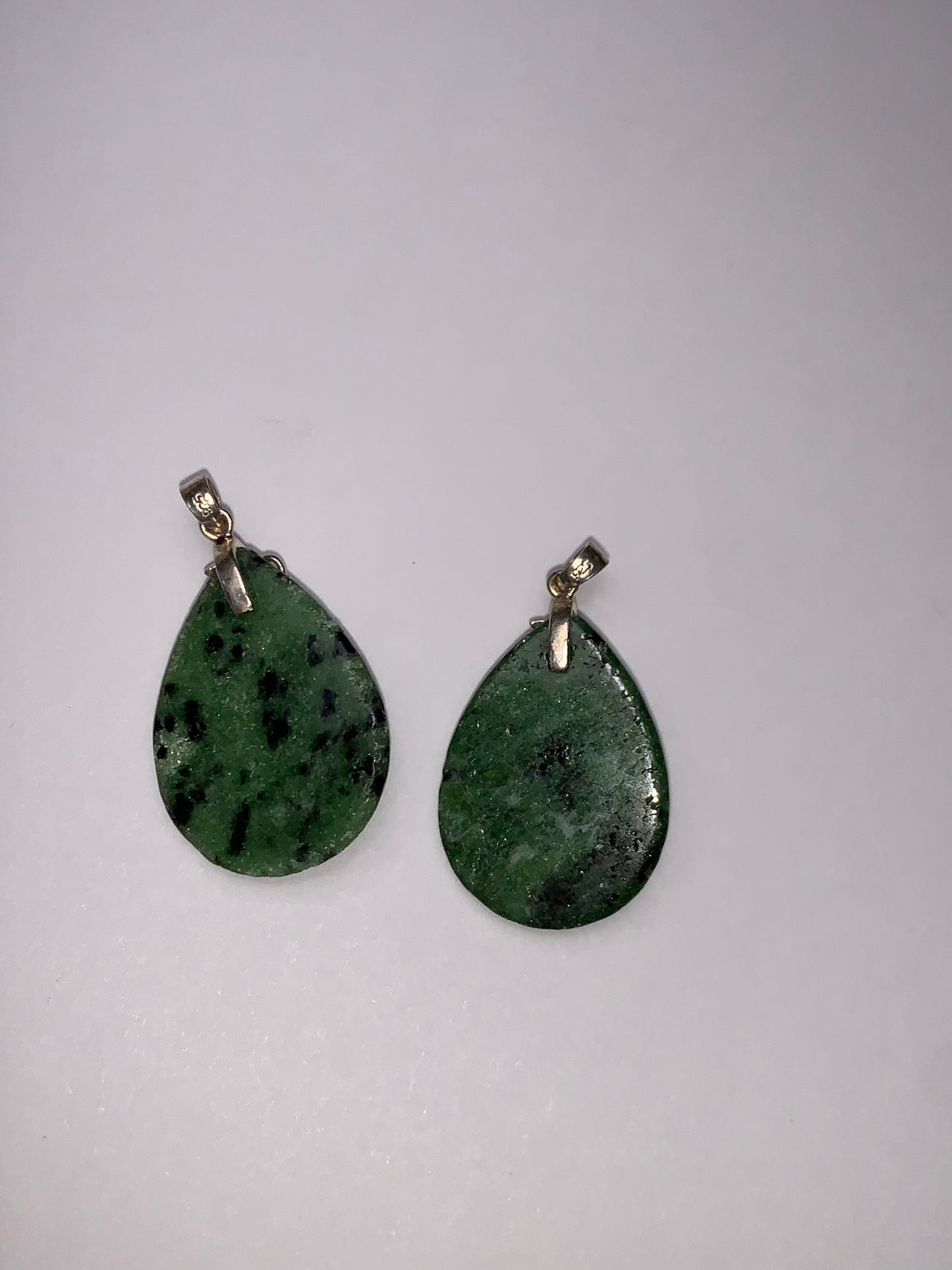 Ruby in Zoisite Pendant with Leaf Bail