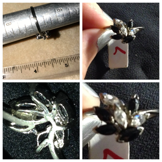 Sterling Silver And Sapphire Ring Size 7