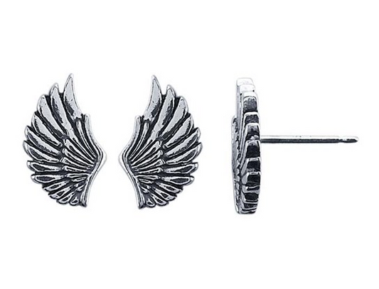 Sterling Silver Angel Wings Post Earring