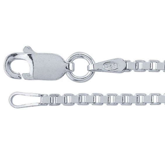 20" 1.7mm Sterling Silver Diamond-Cut Box Chain Necklace
