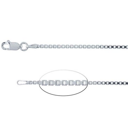 Sterling Silver 1.7mm Diamond-Cut Box Chain