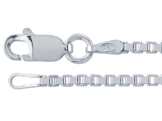Sterling Silver 1.7mm Diamond-Cut Box Chain