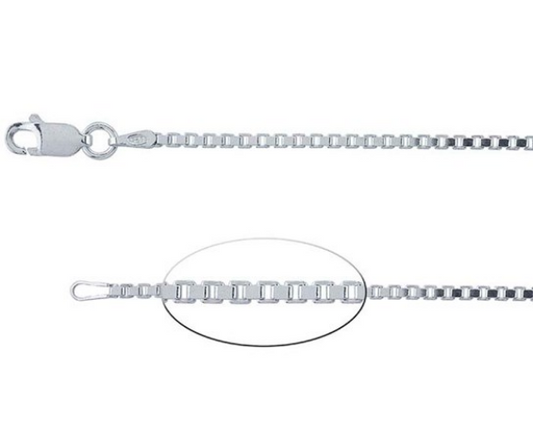 Sterling Silver 1.7mm Diamond-Cut Box Chain