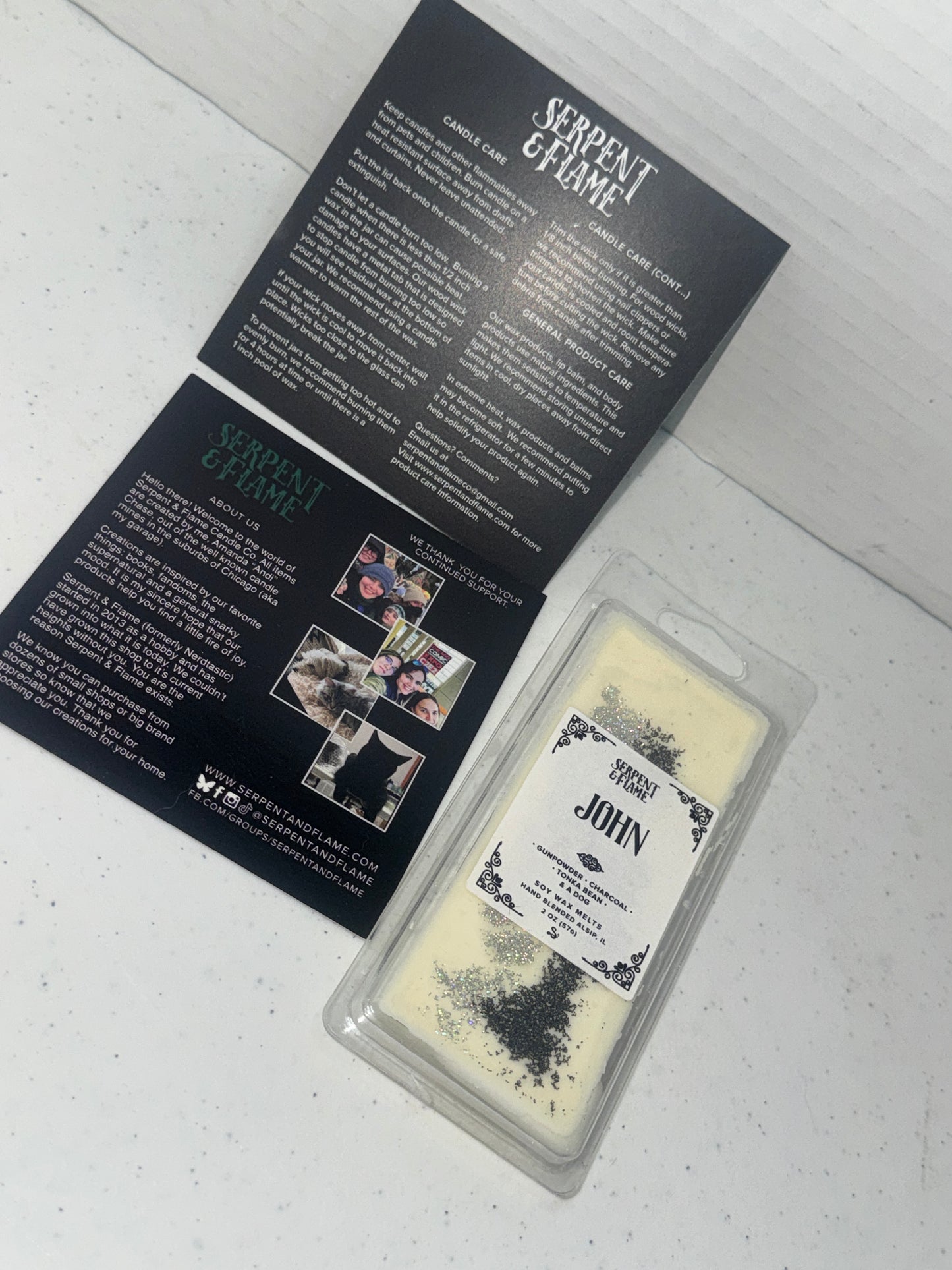 Serpent and Flame Soy Wax melt in John