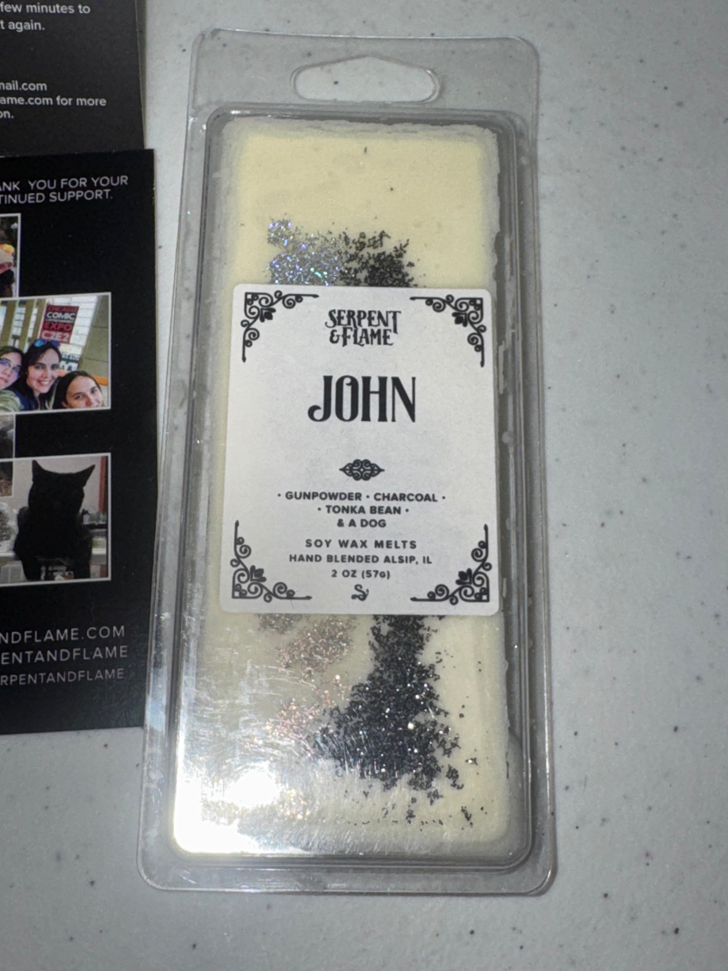 Serpent and Flame Soy Wax melt in John