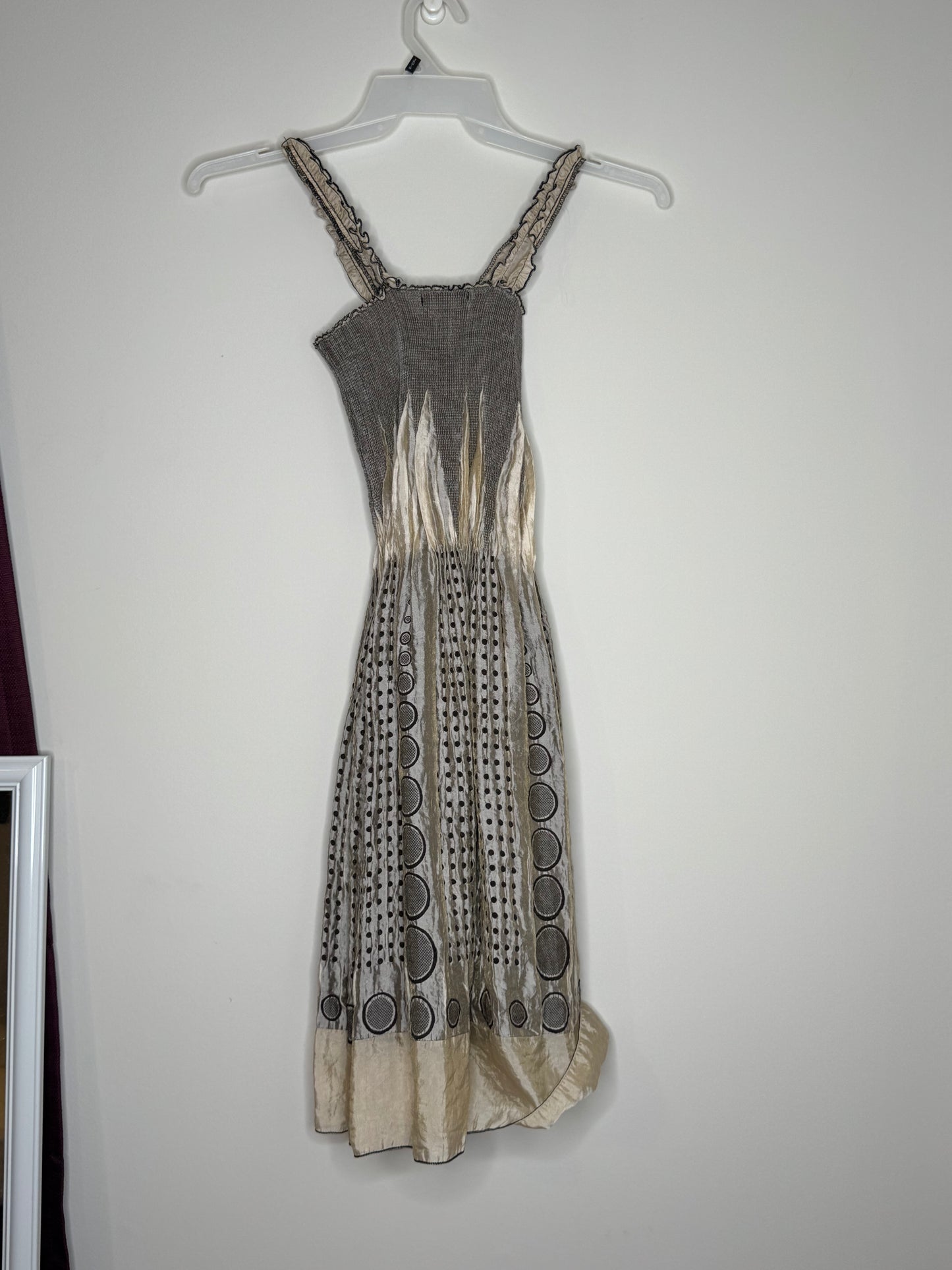 Shiny Beige Max Studio Sun Dress, One Size
