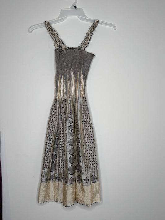 Shiny Beige Max Studio Sun Dress, One Size
