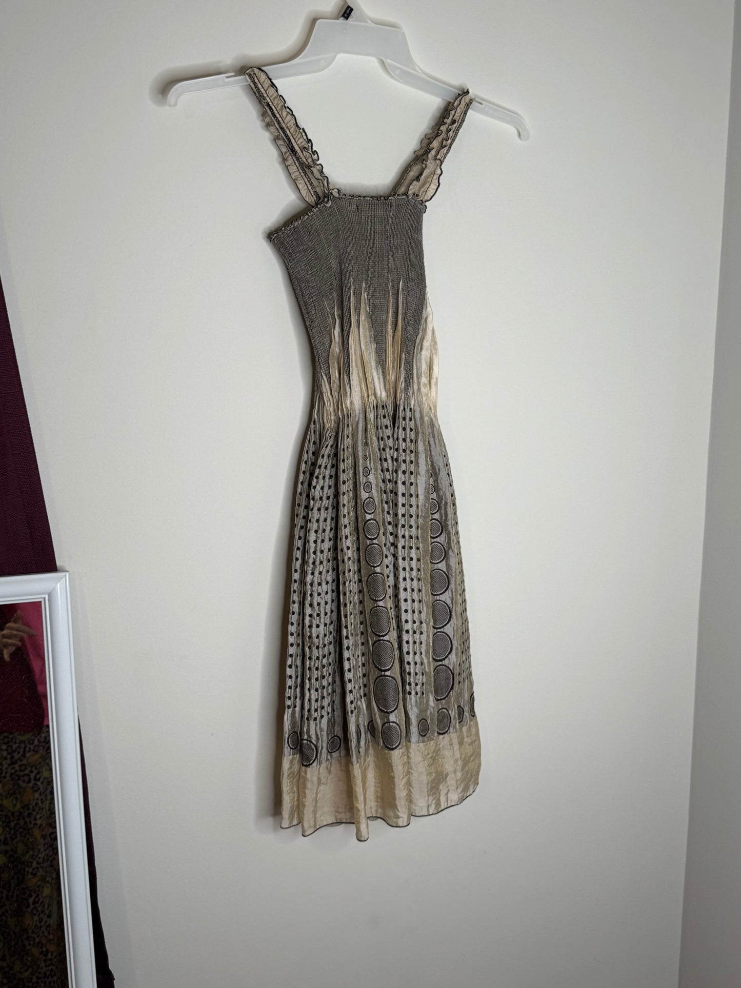 Shiny Beige Max Studio Sun Dress, One Size