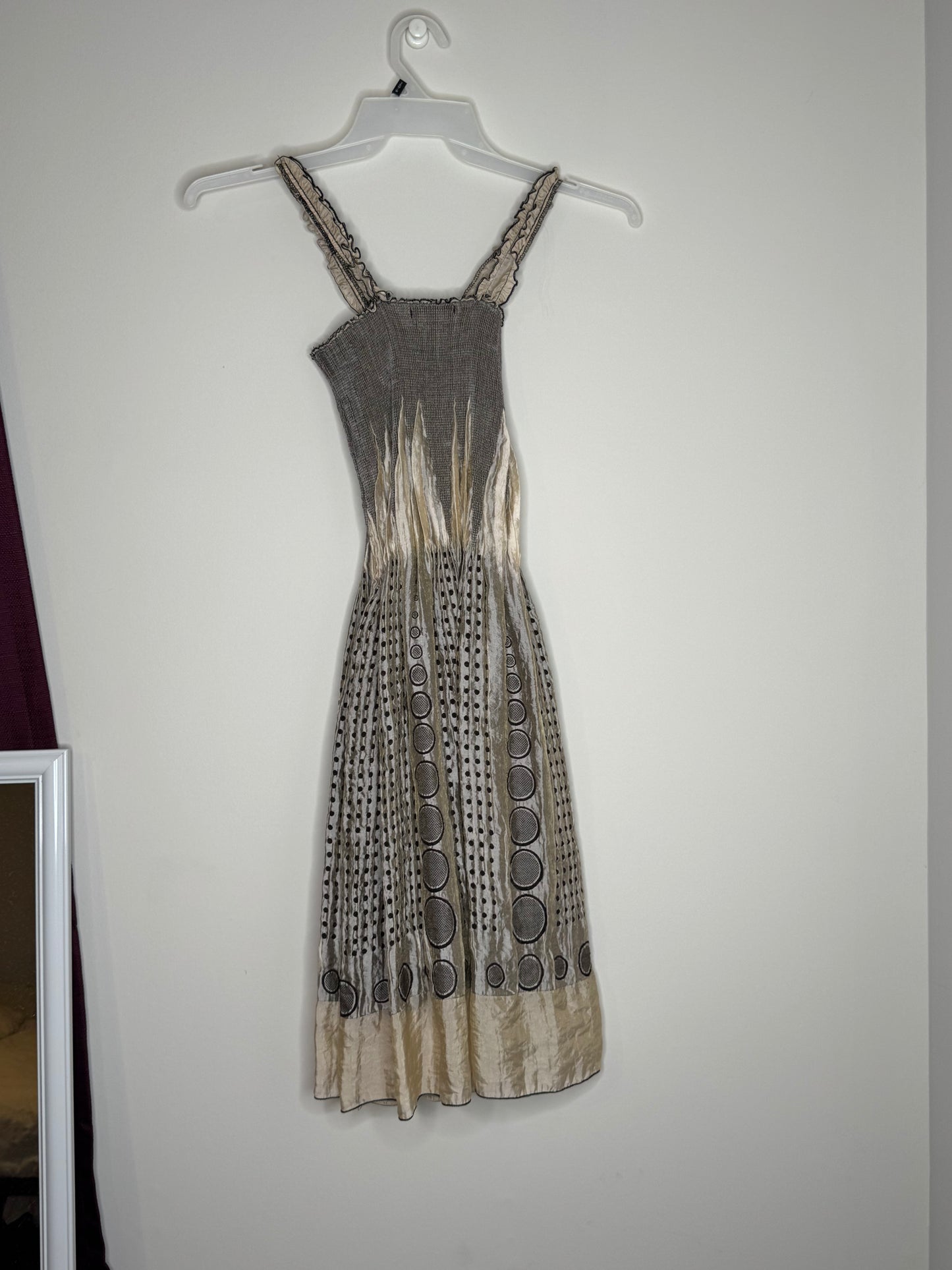 Shiny Beige Max Studio Sun Dress, One Size