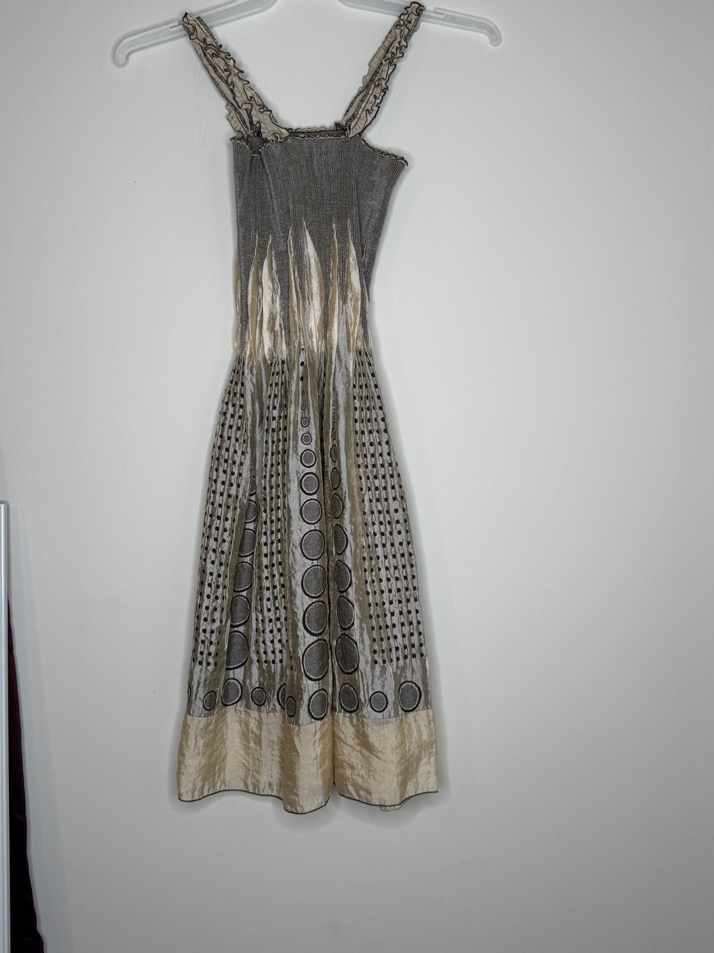 Shiny Beige Max Studio Sun Dress, One Size