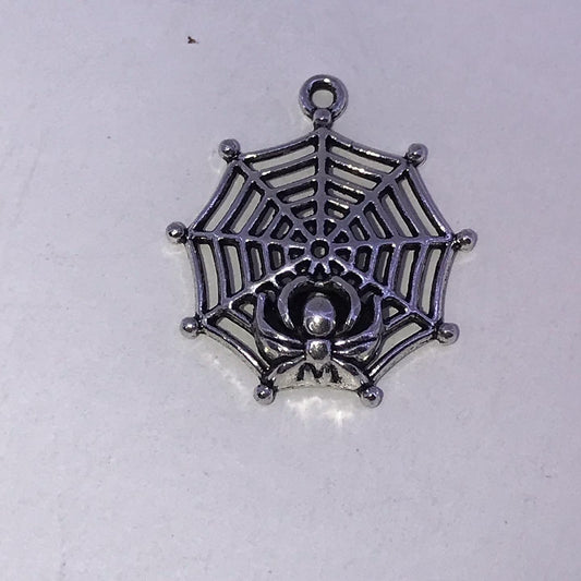 Silver Plated Pewter Spiderweb Pendant