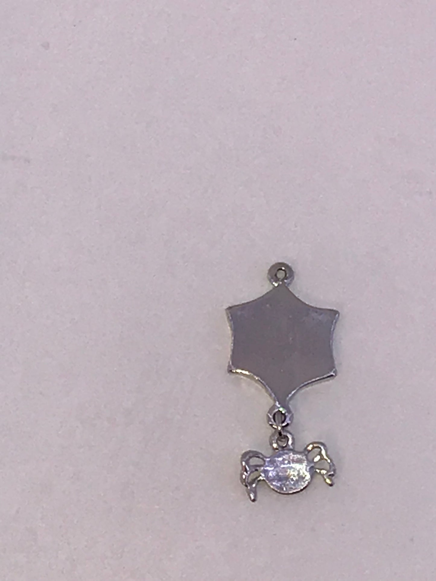 Silver Spider Web with Spider Dangle Pendant
