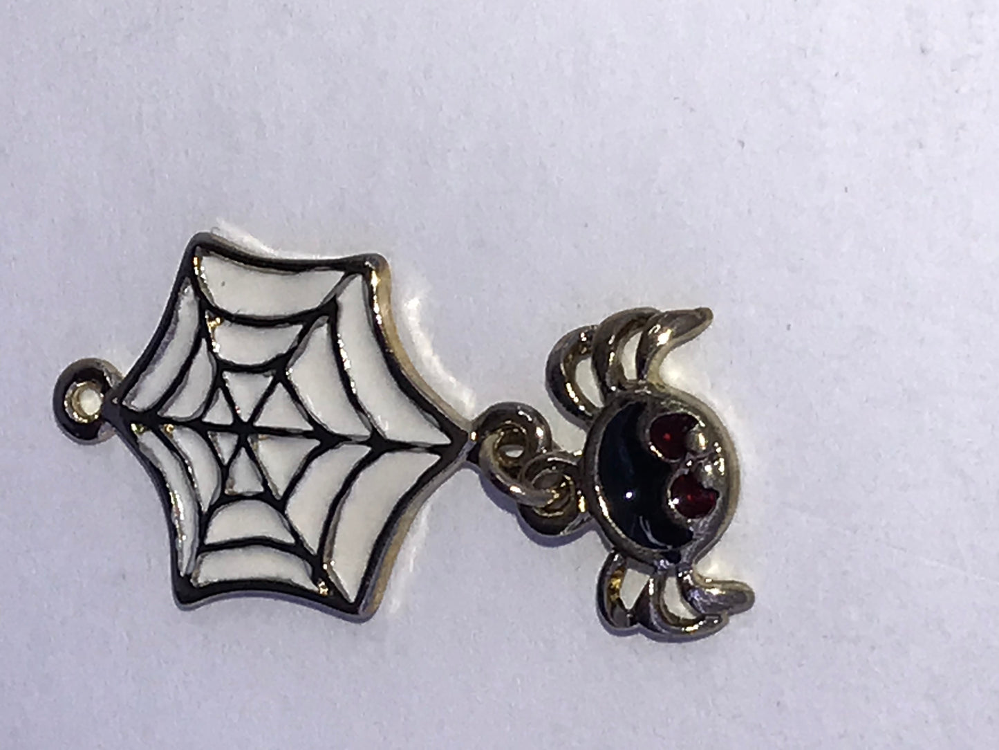 Silver Spider Web with Spider Dangle Pendant