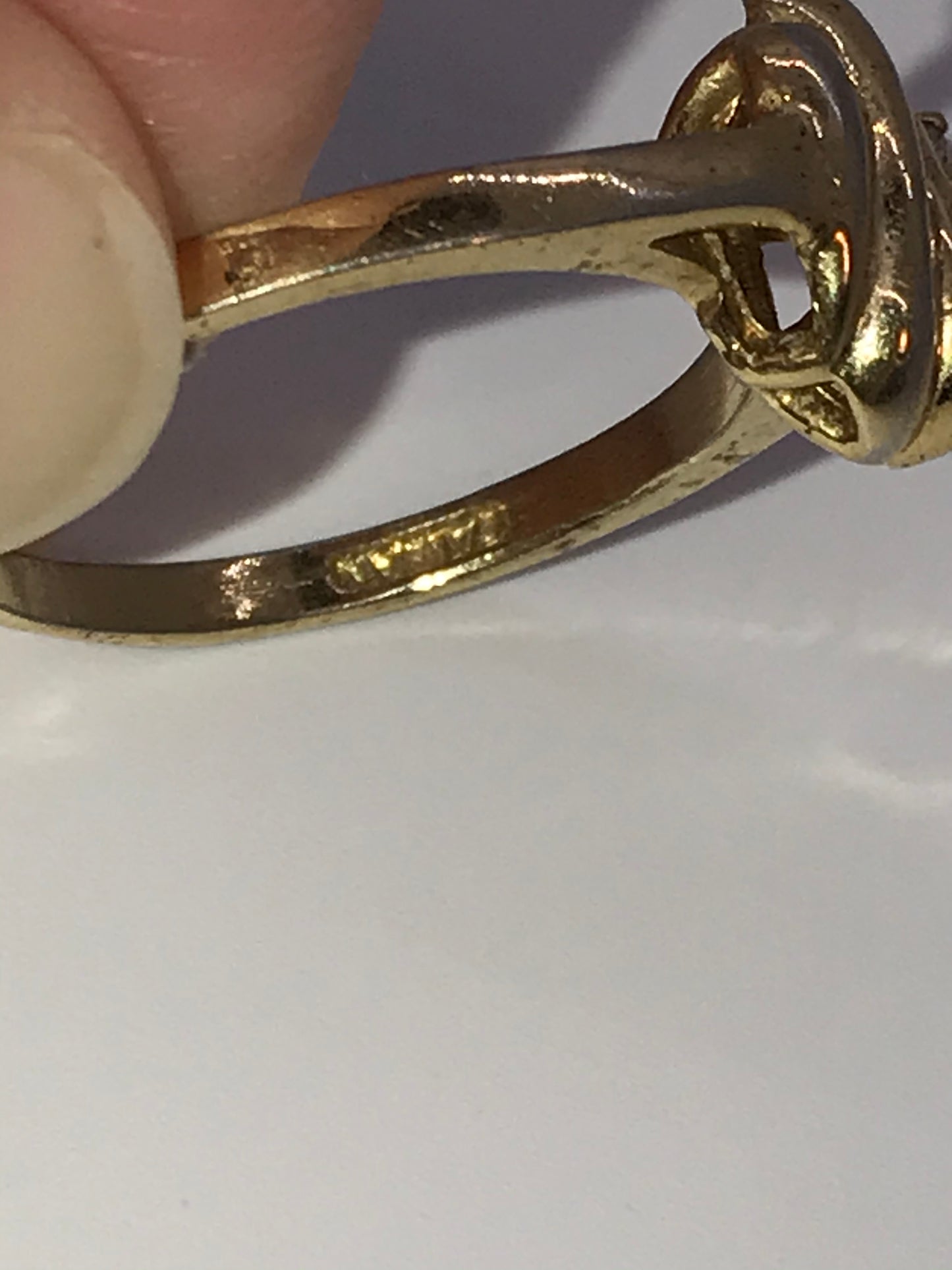 Vintage 14 ktgf Sapphire and Cz Ring, Size 7