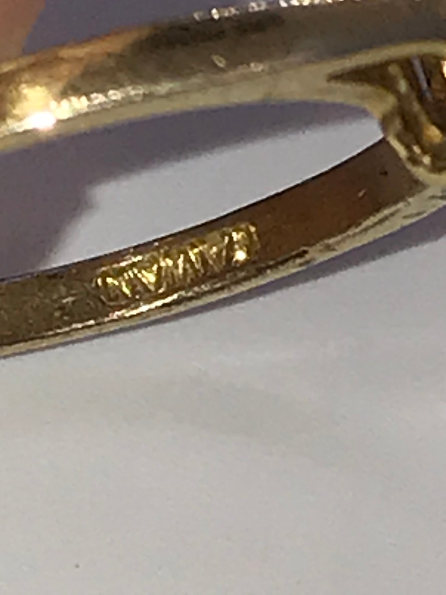 Vintage 14 ktgf Sapphire and Cz Ring, Size 7