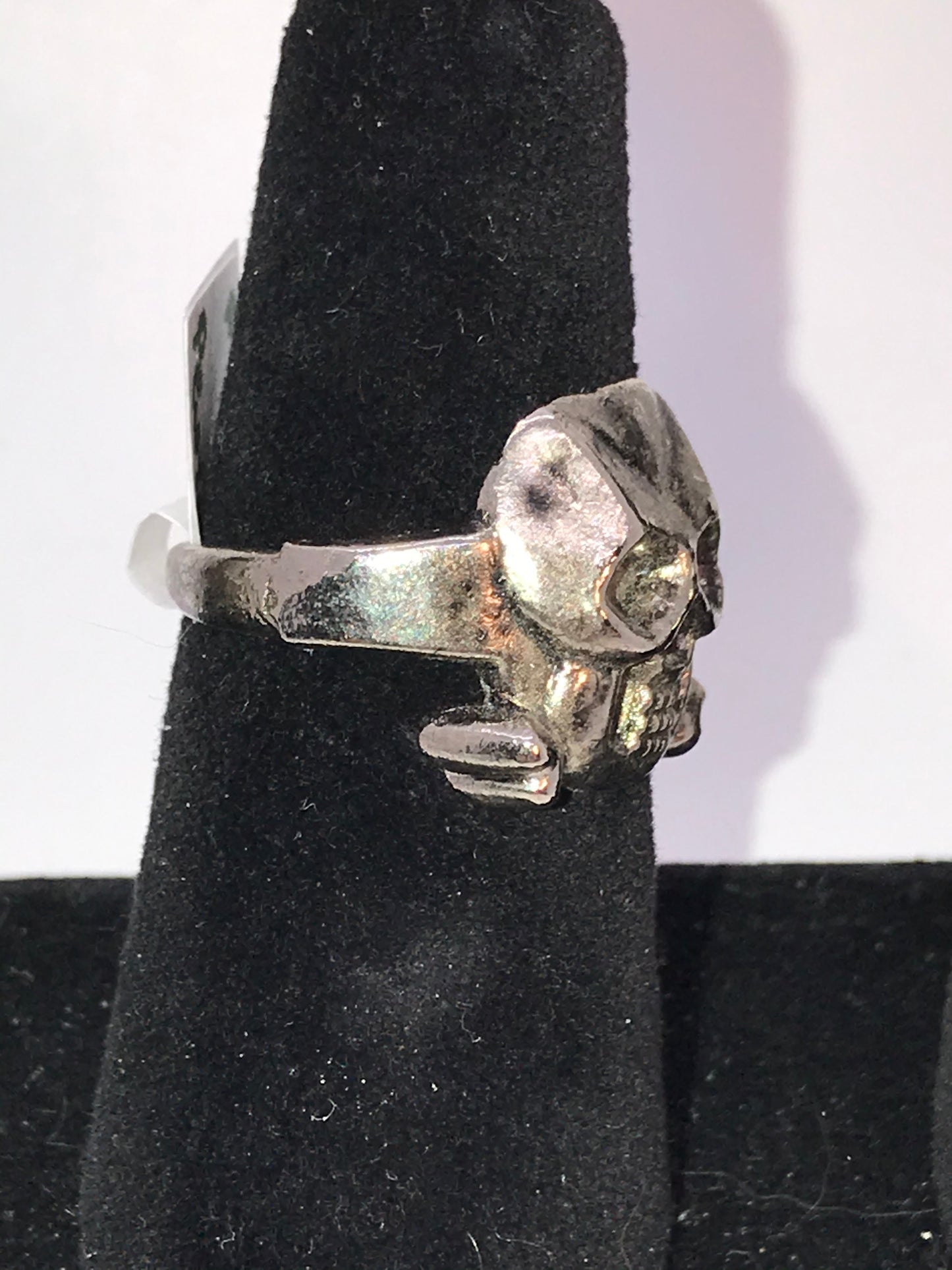 Pewter Skull and Crossbones ring, Size 10