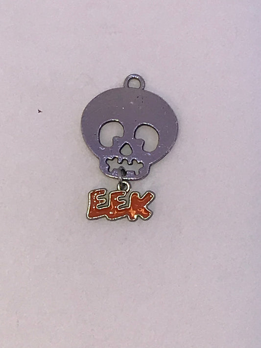 Skull with Eek dangle Charm