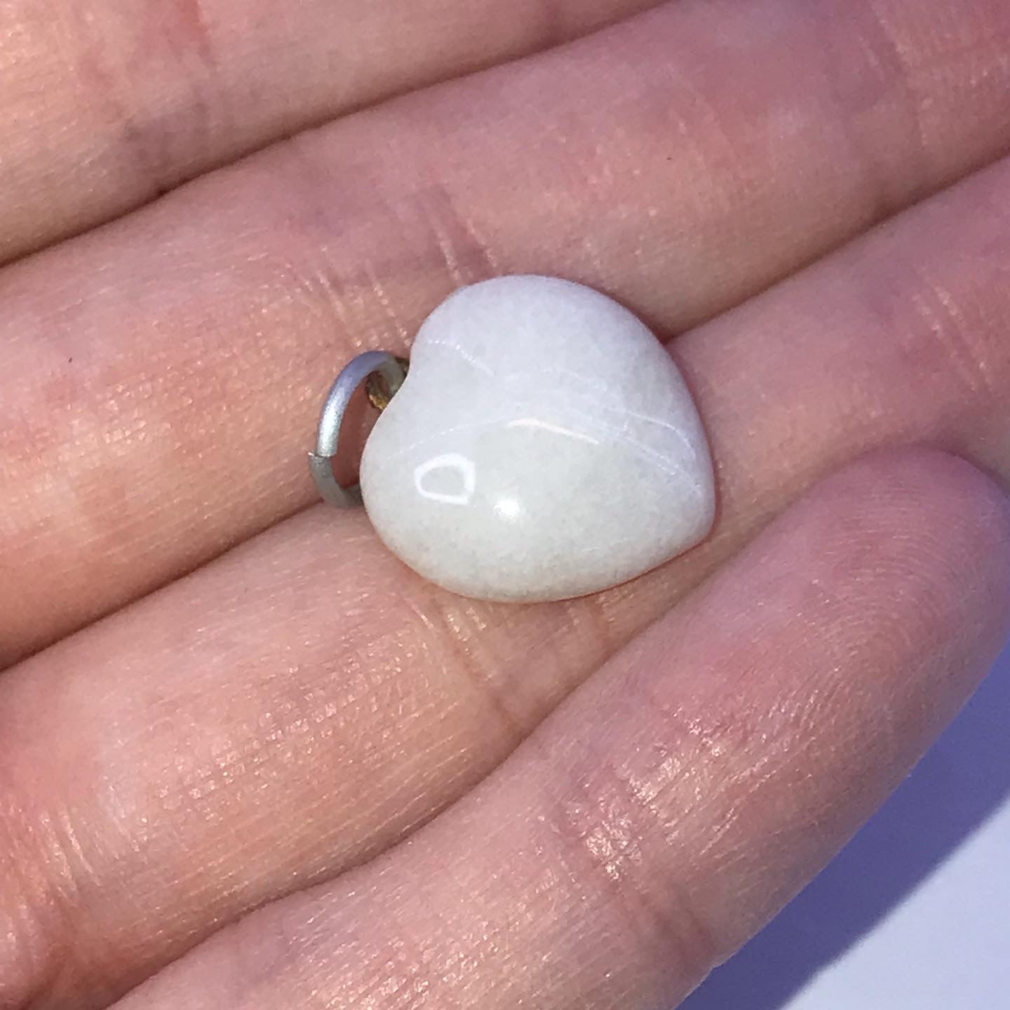 Snowy Quartz Heart Pendant