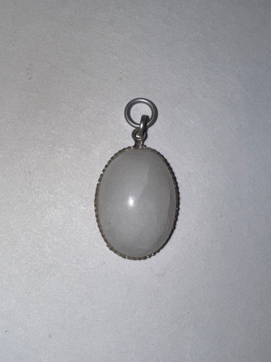 Snowy Quartz Oval Pendant