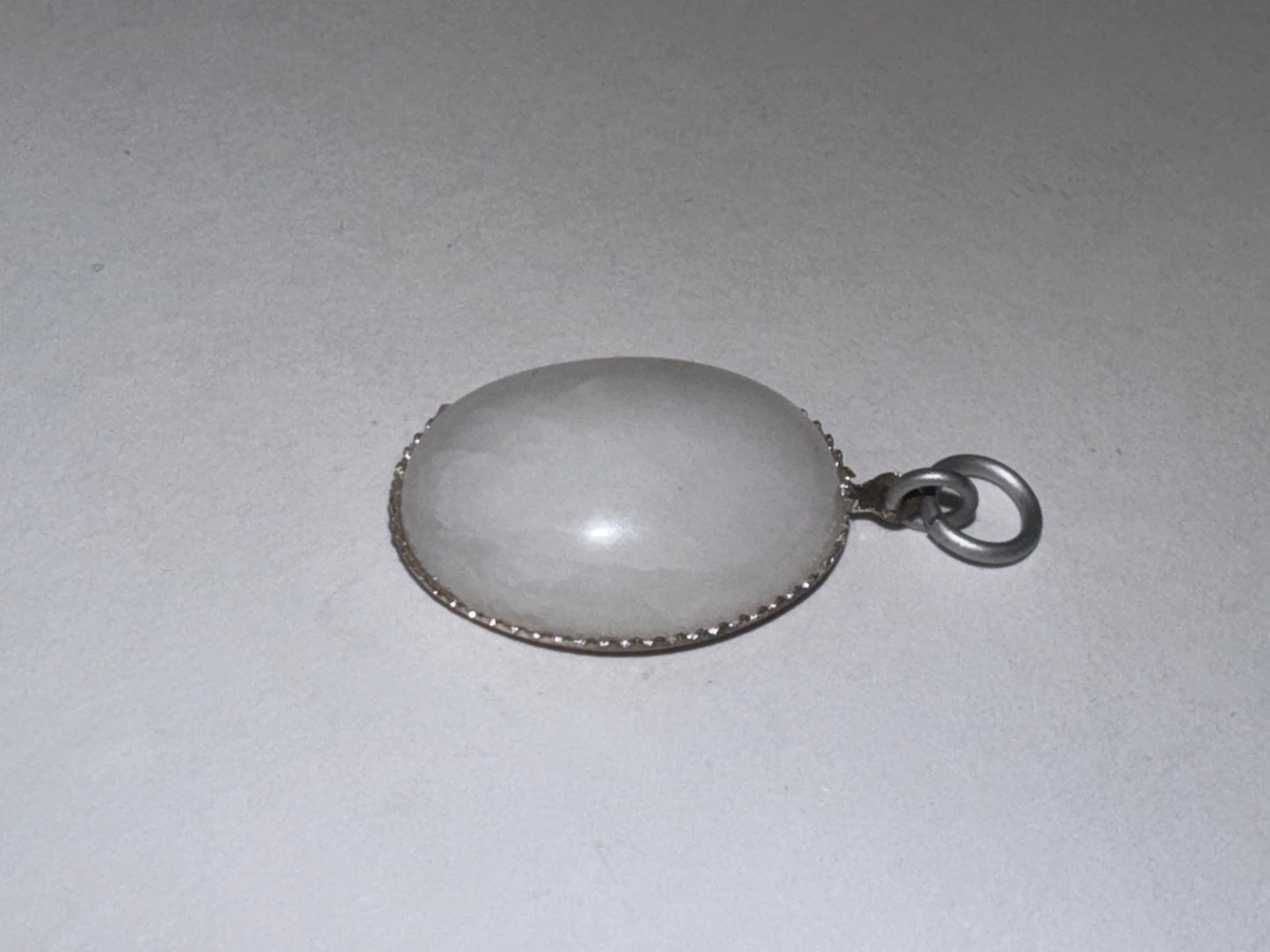 Snowy Quartz Oval Pendant