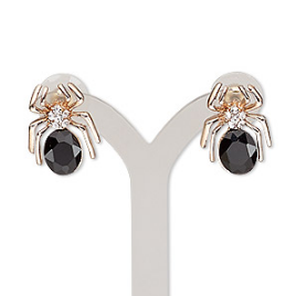 Glass Spider Post Earrings